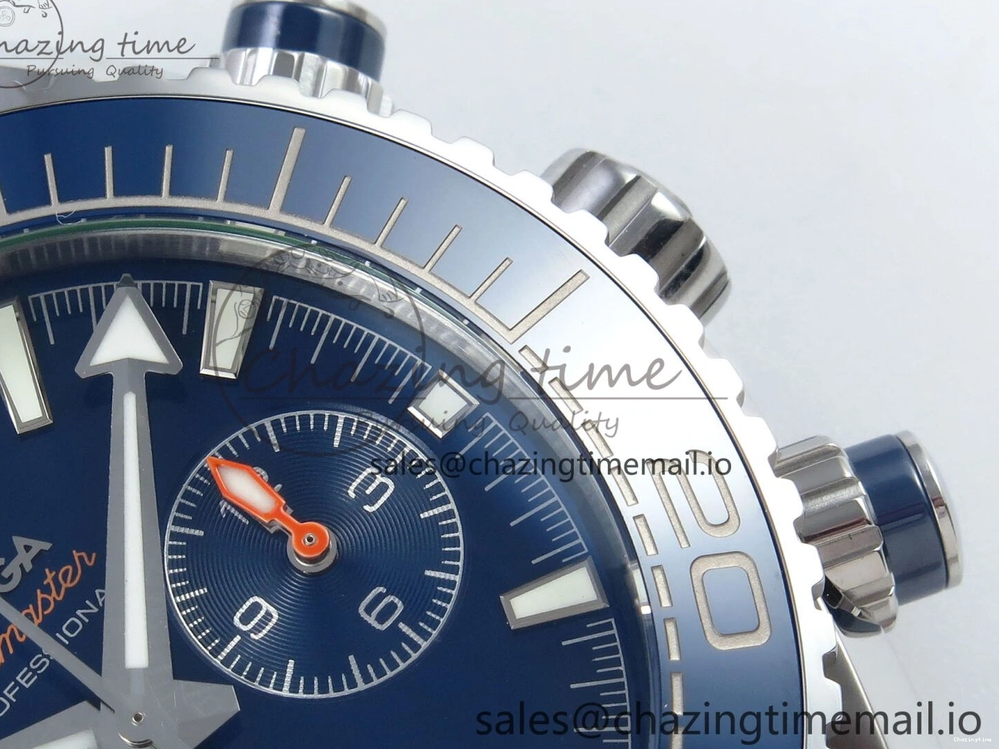 0117 Planet Ocean Master Chronometer 600M 45.5mm SS SCF 1:1 Best Edition Blue Bezel Blue Dial on SS Bracelet A9900 Super Clone Lightweight 7676